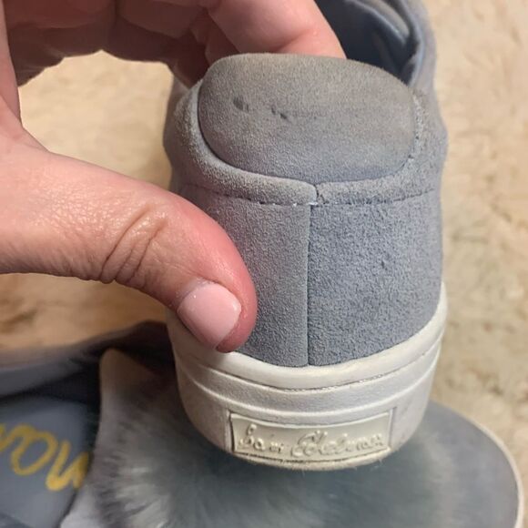 Anthropologie Sam Edelman Leya Fur Sneaker Dusty Blue Suede size 8 - Picture 6 of 9